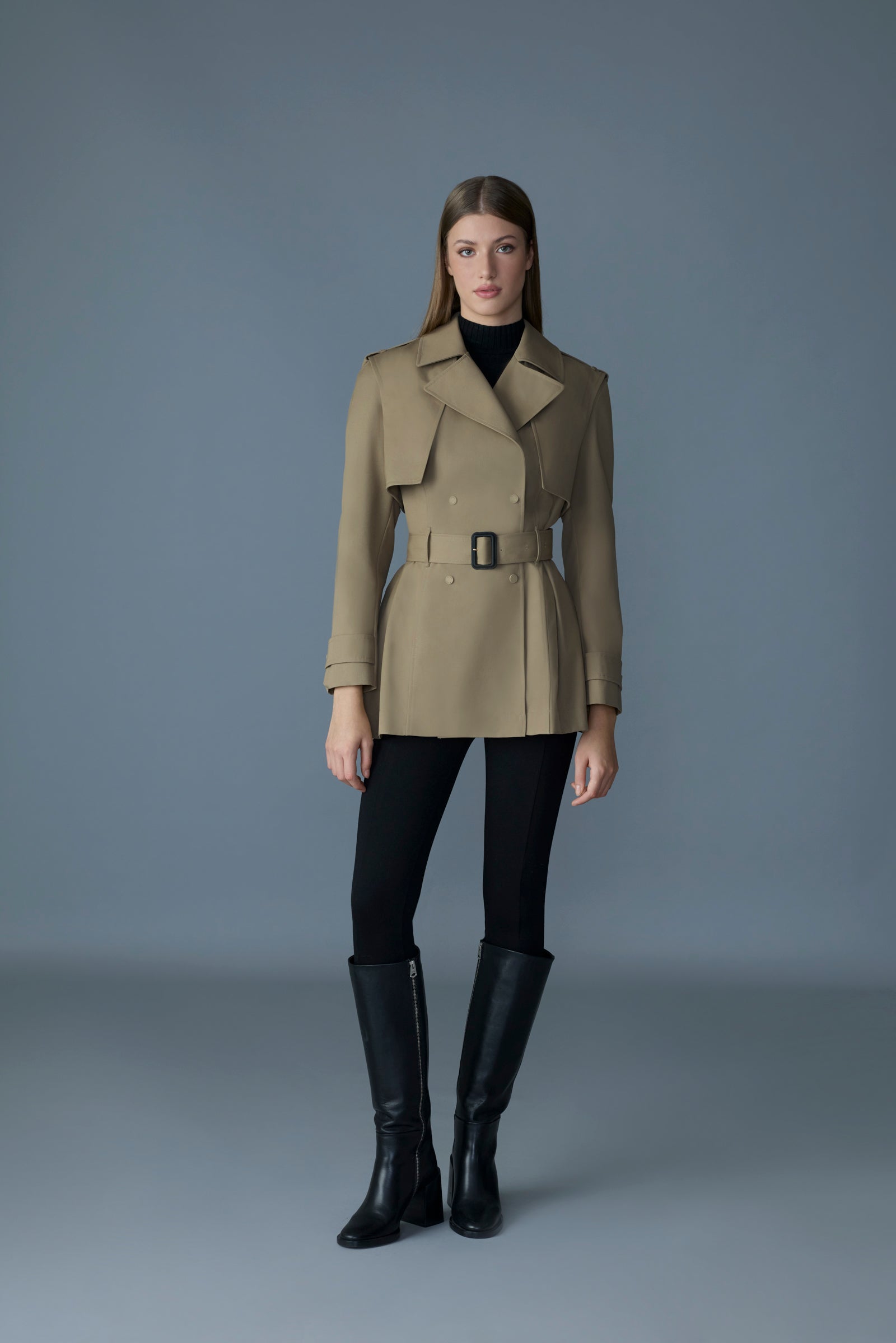 ADVA Mid-Length buckled belt trench | Mackage® EU