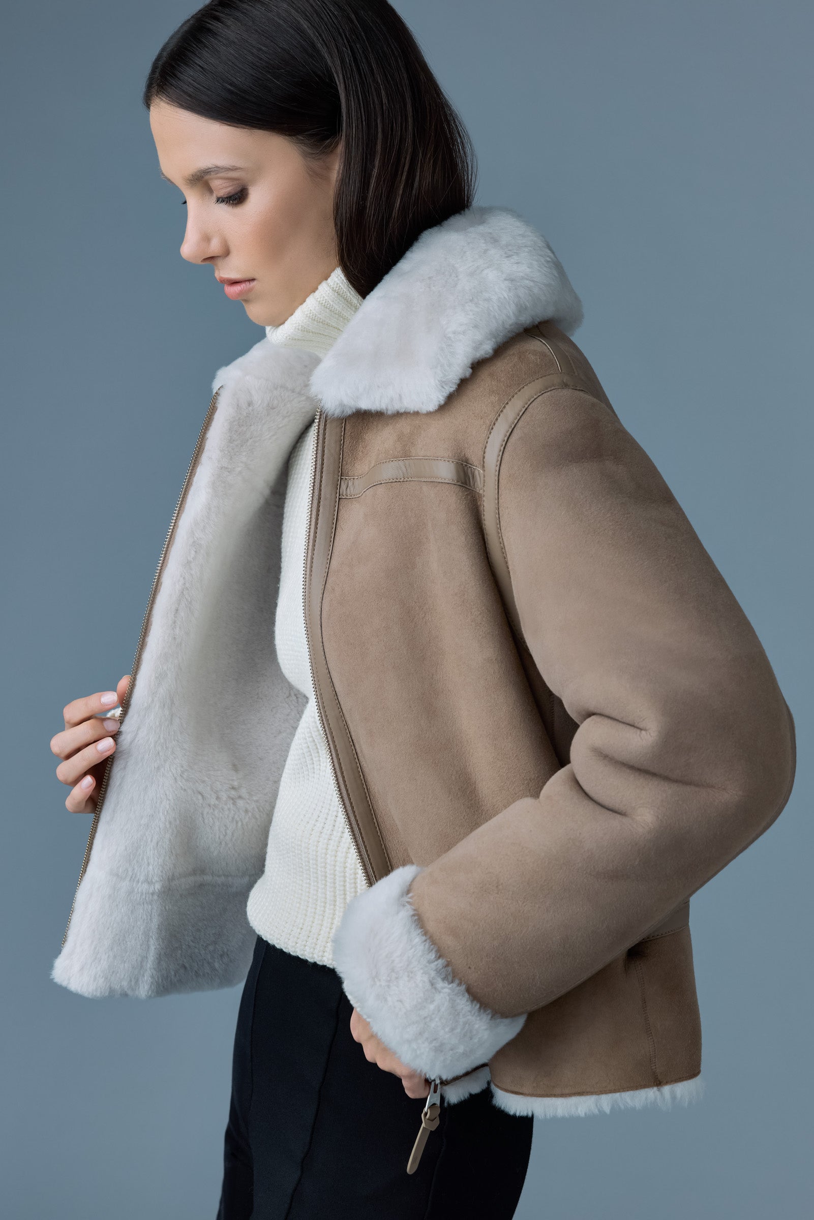 BETTY 2-in-1 reversible leather shearling jacket | Mackage® EU