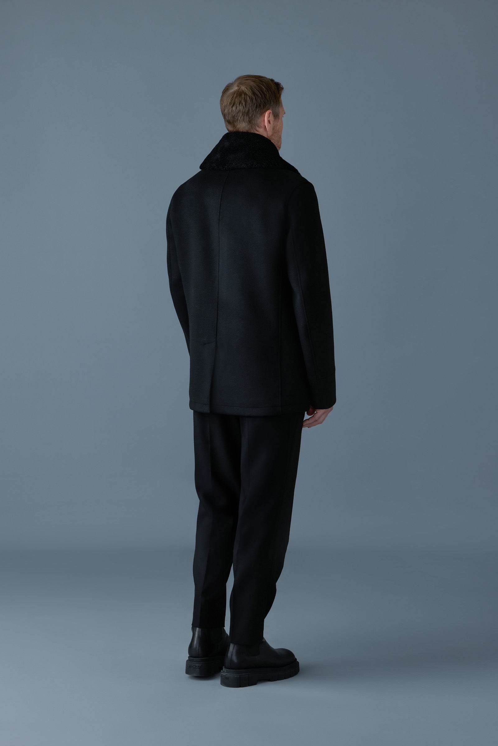 COLE wool double-breasted jacket with shearling collar | Mackage® EU