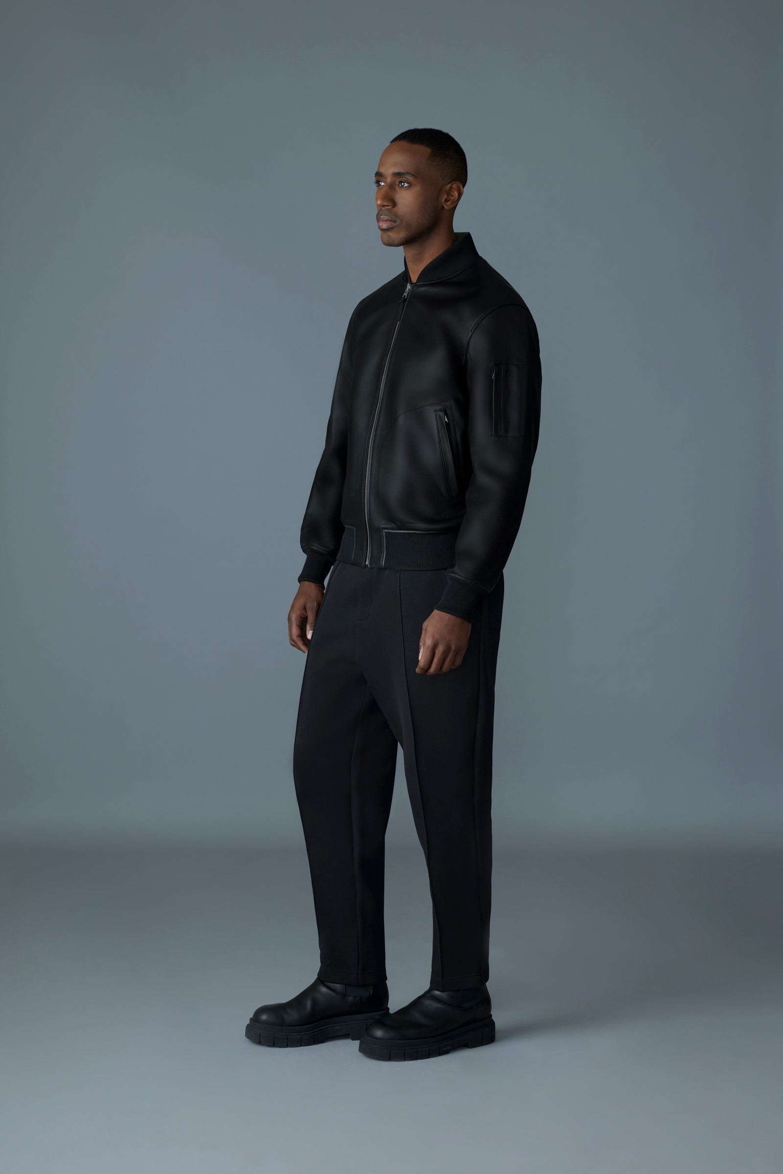 EASTON-SA - 2-In-1 Reversible Leather Bomber Jacket for Men