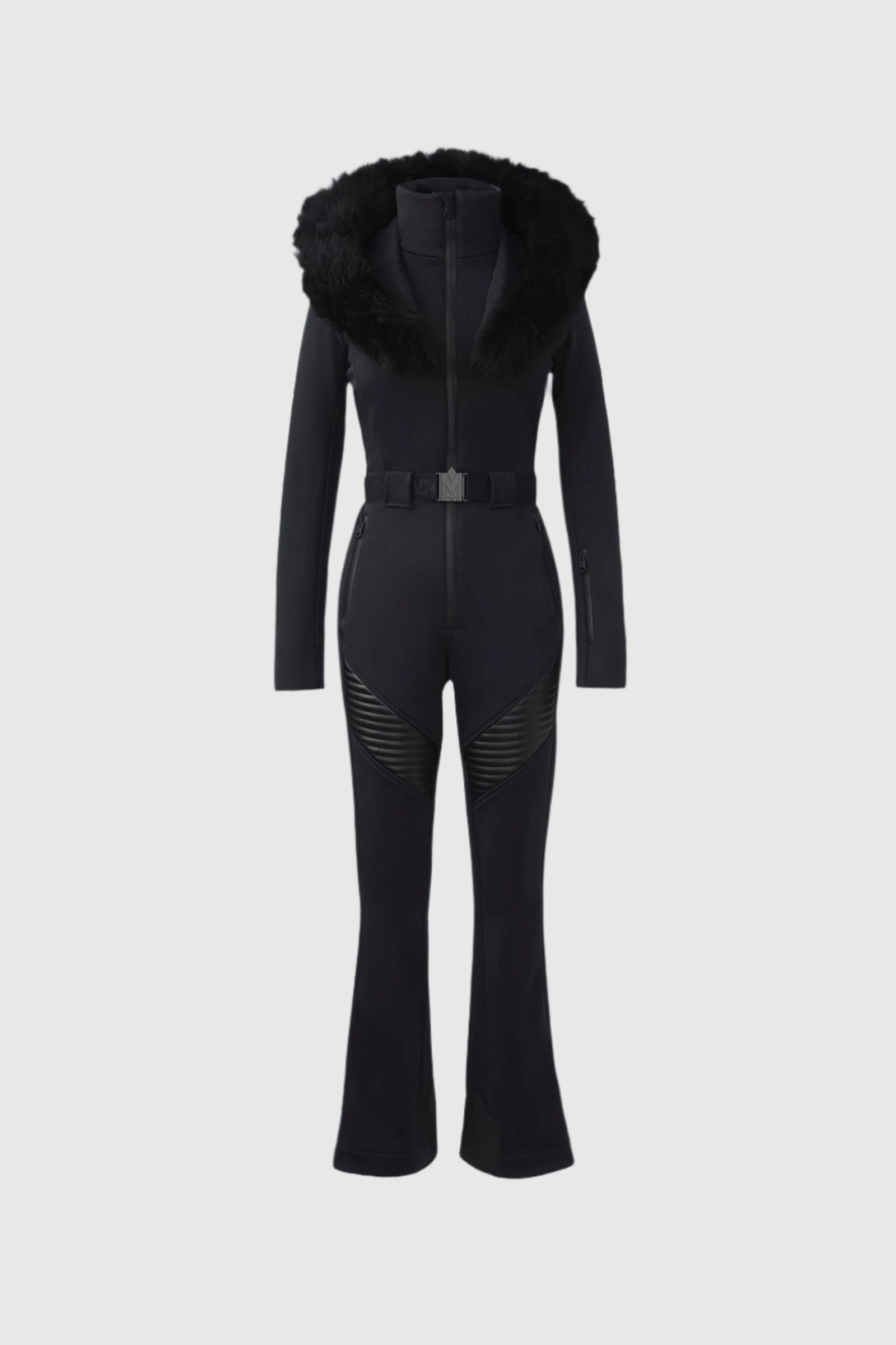 ELLE-ZR Bonded Fleece Ski Suit - removable Fur Hood for Women
