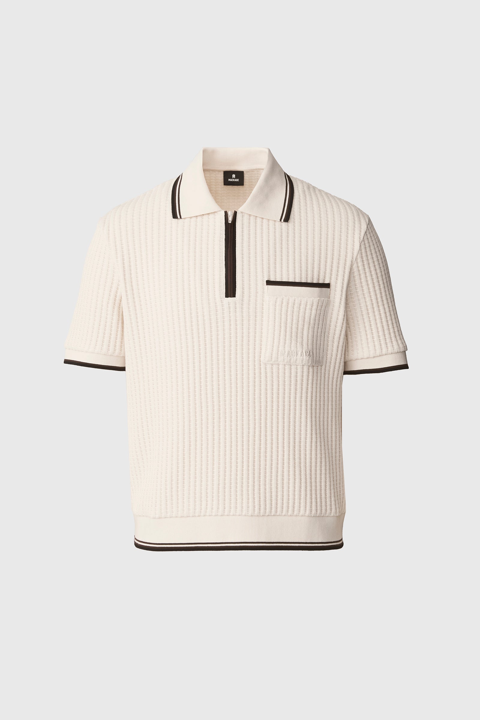 トップス 70s mcgregor design knit polo sullen ESTABAN Crochet Knit Polo Shirt for Men | Mackage® EU