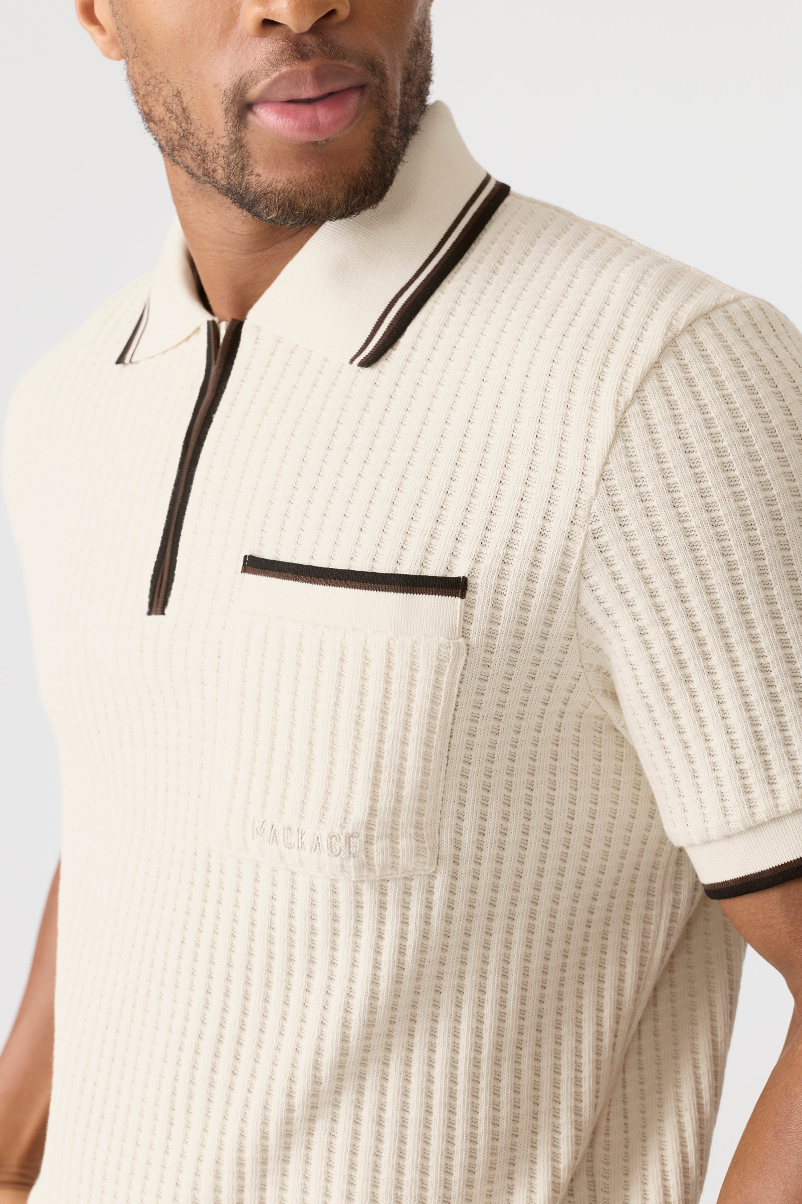 ESTABAN Crochet Knit Polo Shirt for Men | Mackage® EU