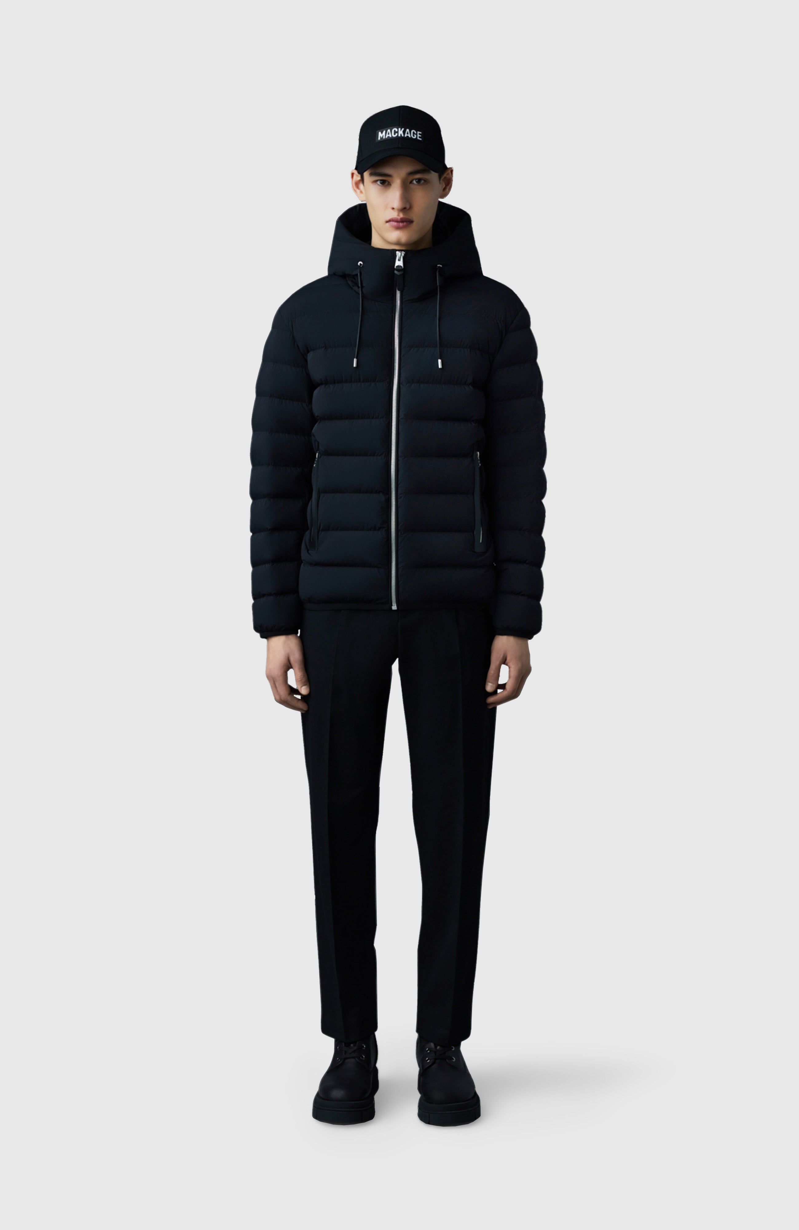 MACKAGE jack ダウン Jack-Z, Agile-360 stretch light down jacket with hood for men