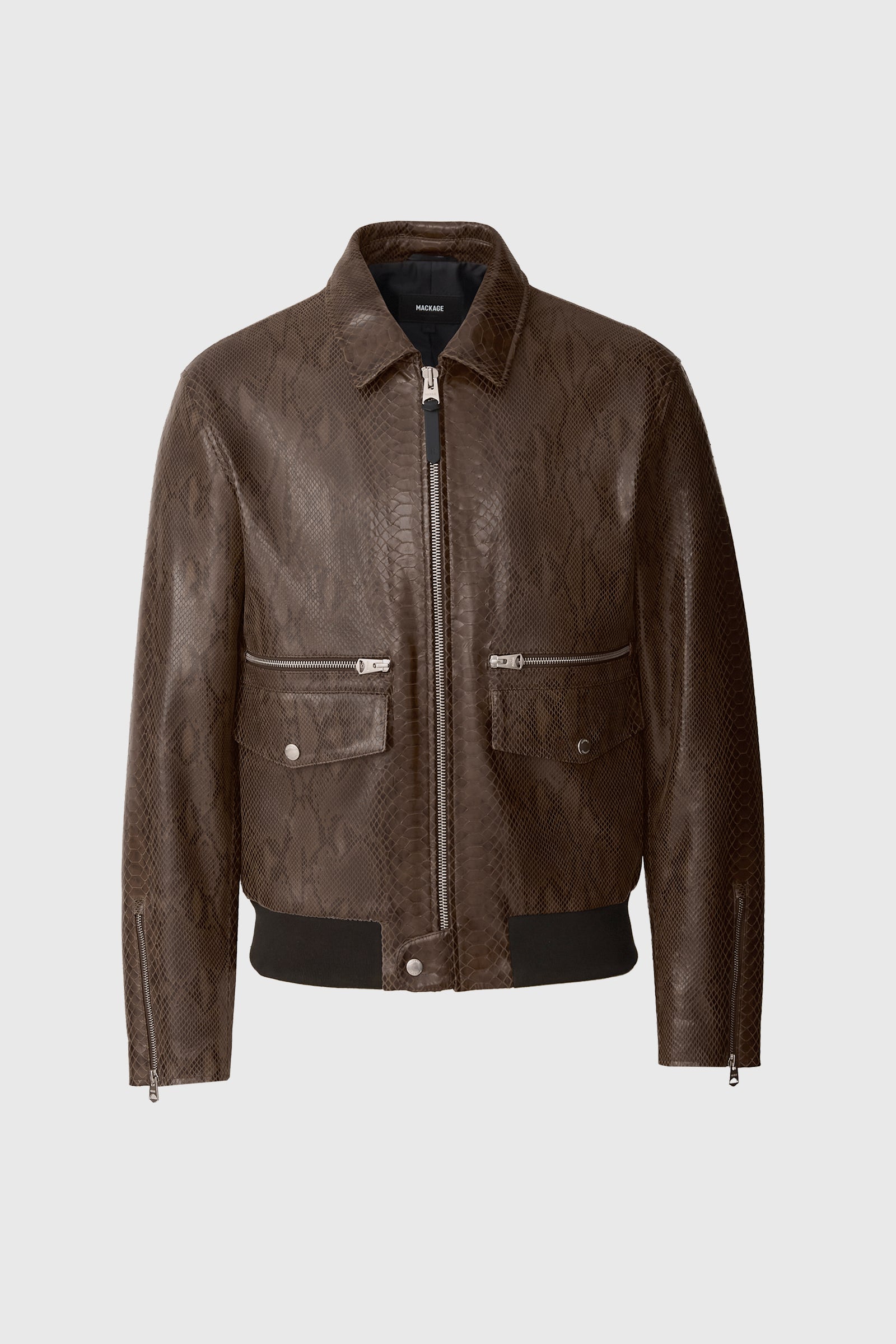 JAKARI-SNK Snake Pattern Leather Jacket for Men | Mackage® EU