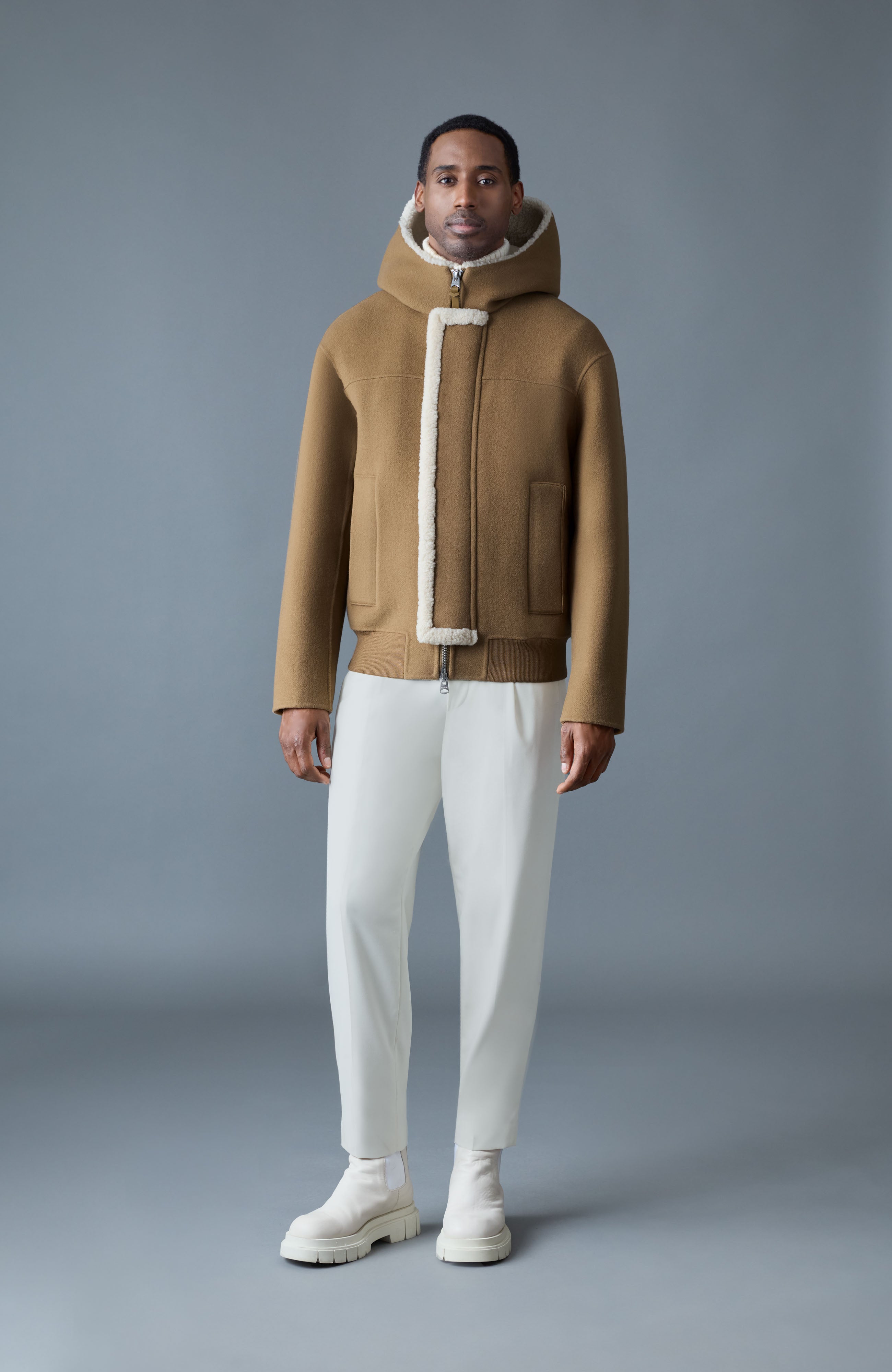 JAY Heavy Double-Face Wool Hooded Jacket for Men | Mackage EU