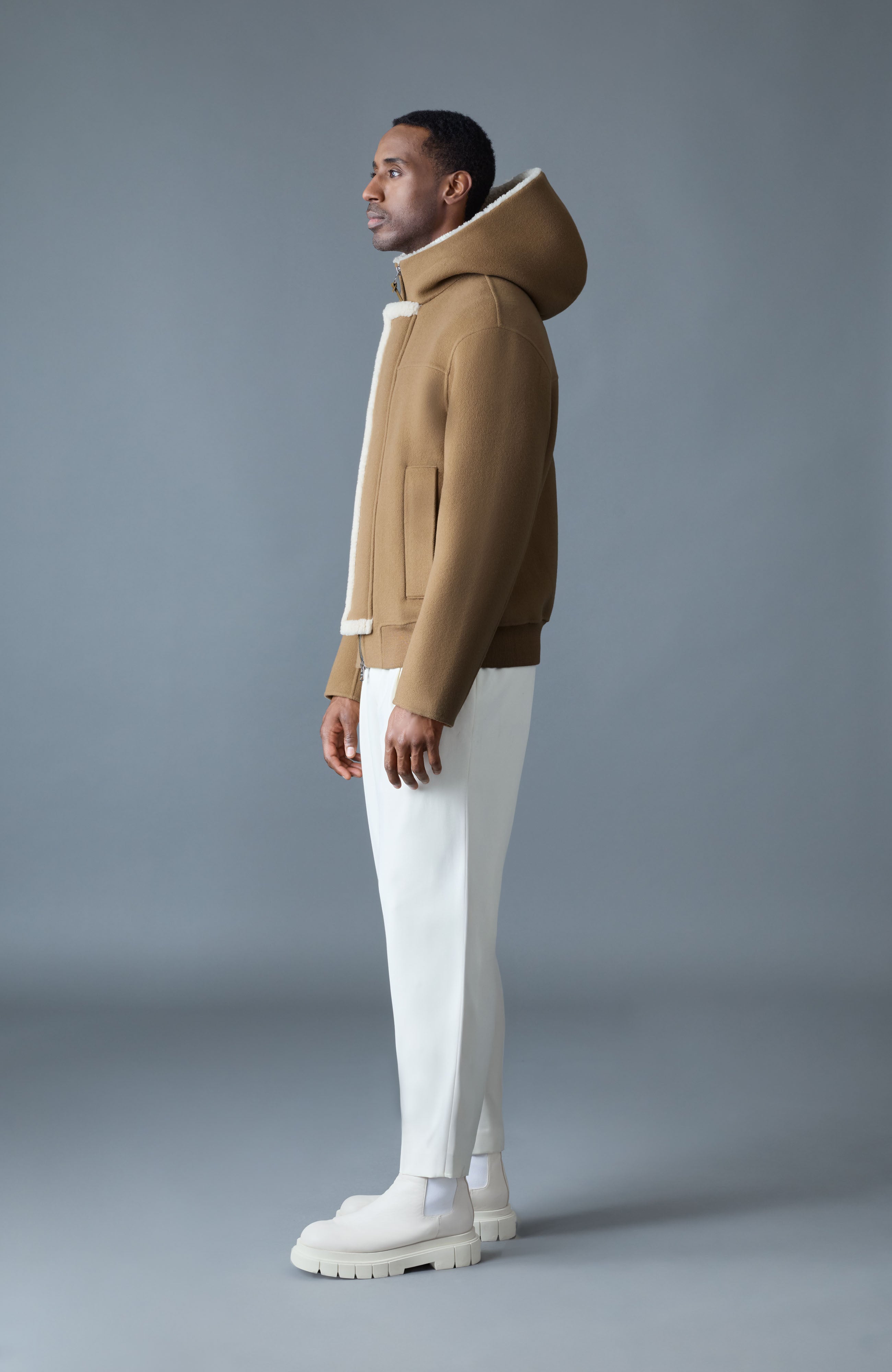 JAY Heavy Double-Face Wool Hooded Jacket for Men | Mackage EU