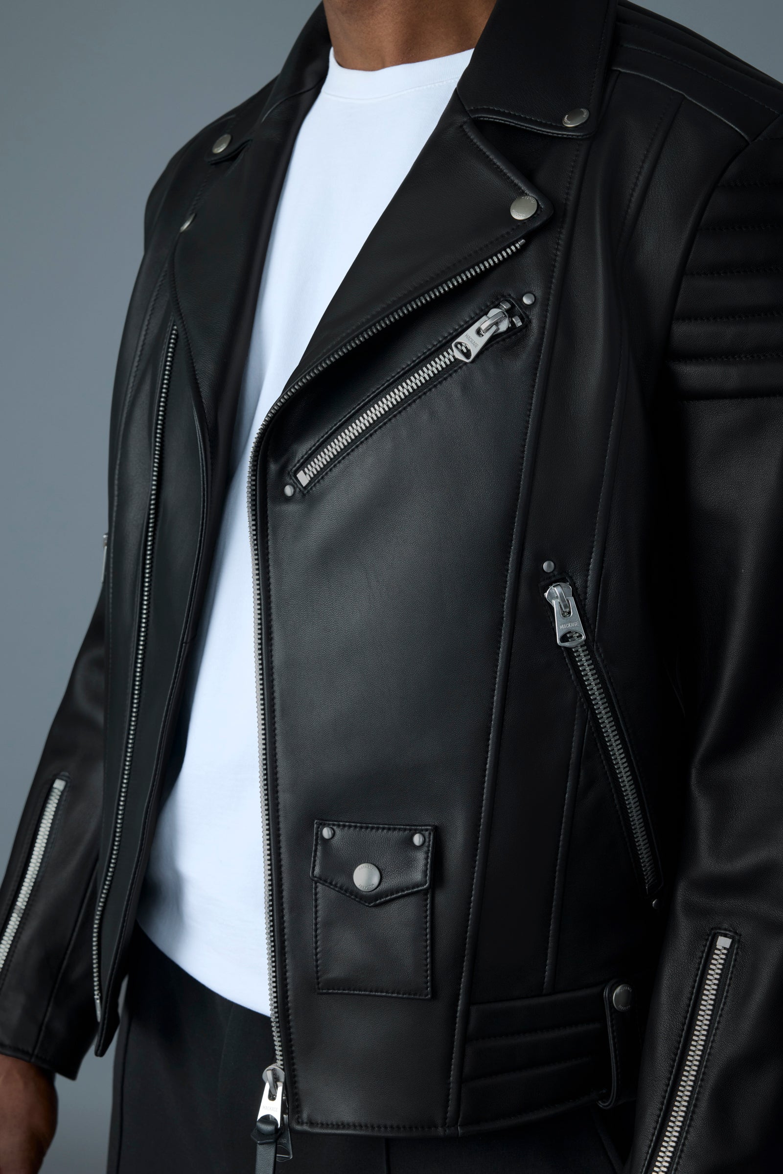 Kenneth - Leather Biker Jacket | Mackage® EU