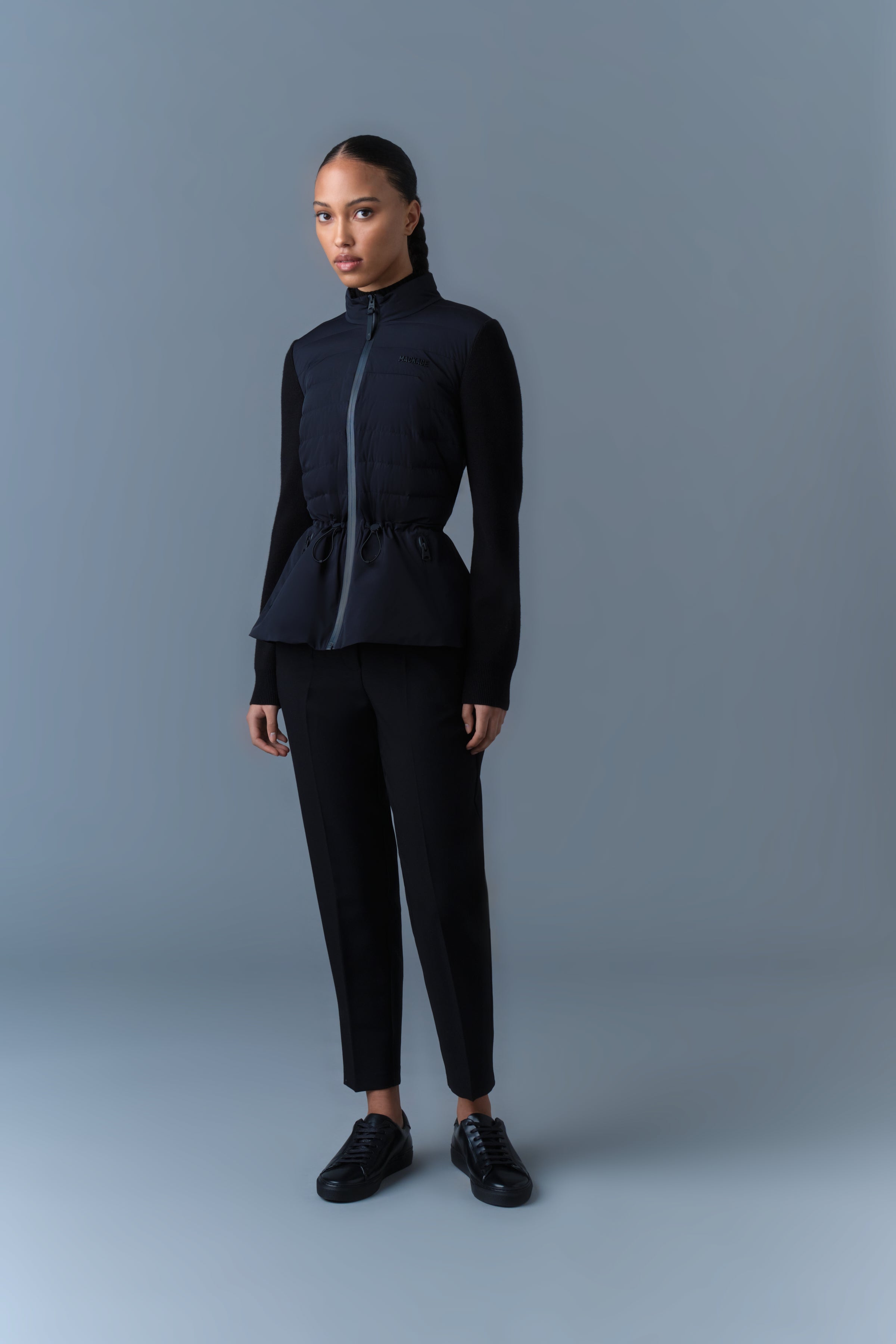 LAIKA-Z Hybrid Down jacket with peplum for Women | Mackage® EU