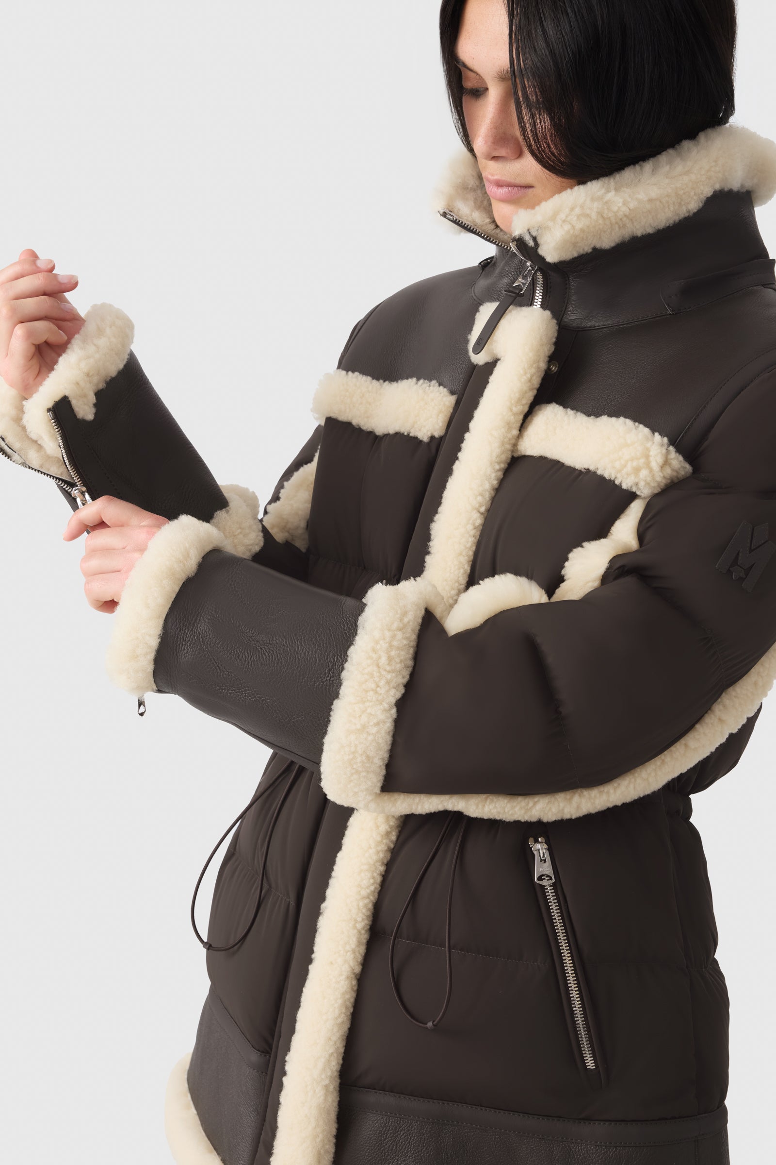 LILIBETH mixed-media shearling Down parka for Women | Mackage® EU