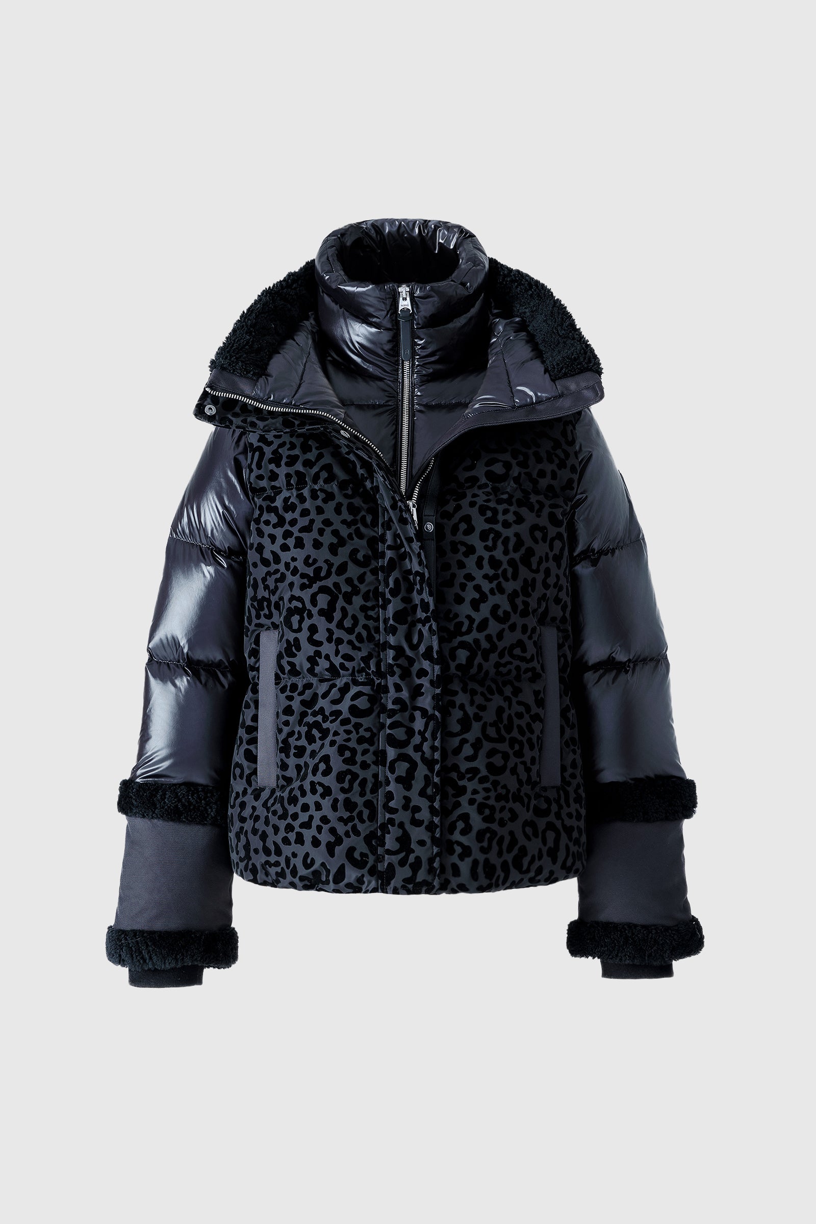 LYDANA-FLP Down Jacket - removable Bib & Shearling Trim for Women
