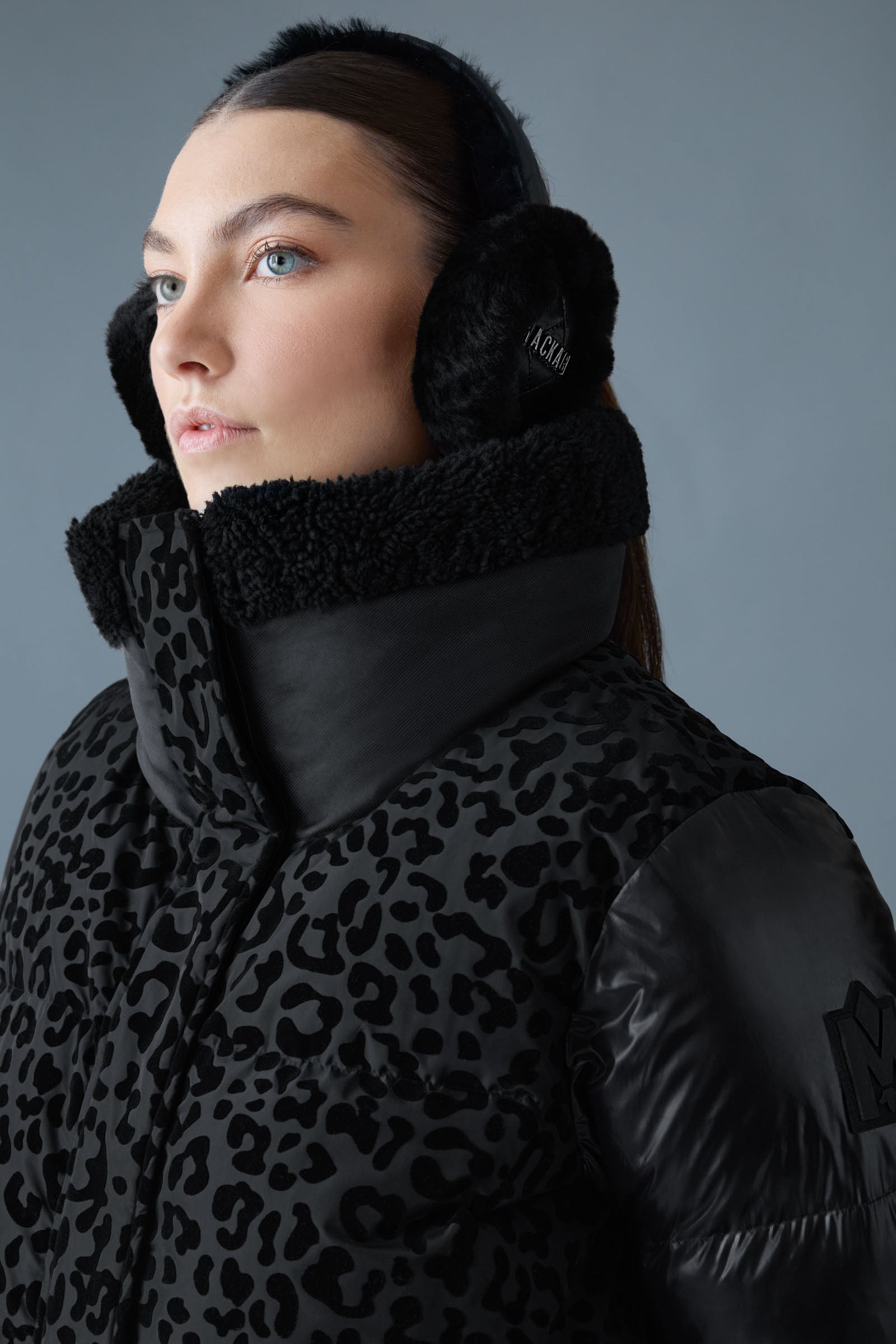 LYDANA-FLP Down Jacket - removable Bib & Shearling Trim for Women