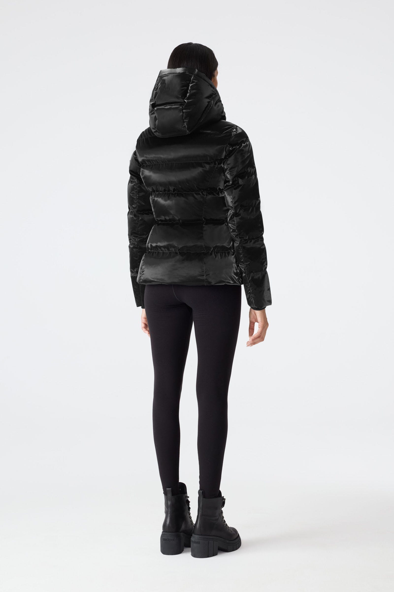 MADALYN-GLO High-Gloss Down Jacket - removable Hood for Women
