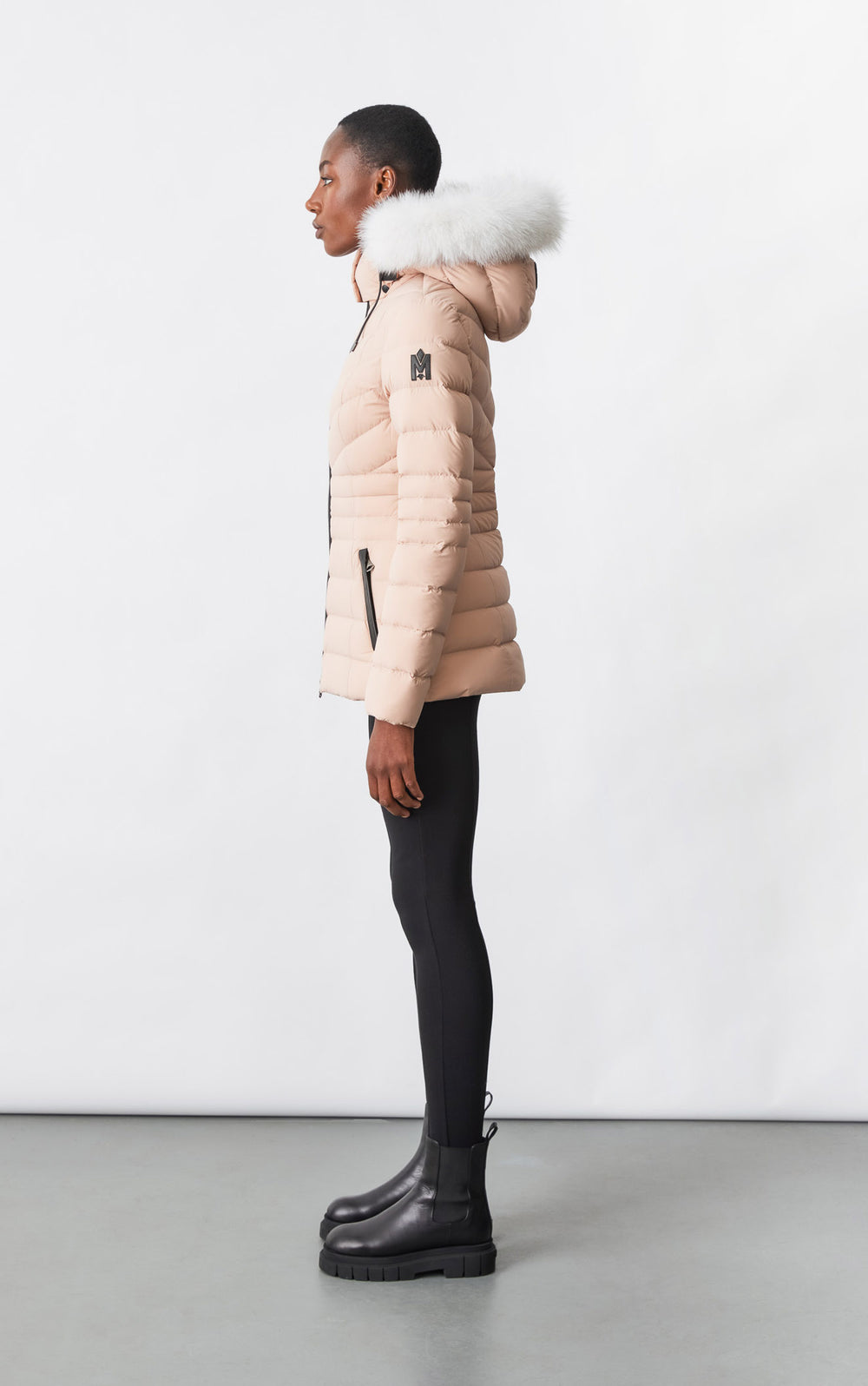 PATSY-BX Down jacket with blue fur for Women | Mackage® EU