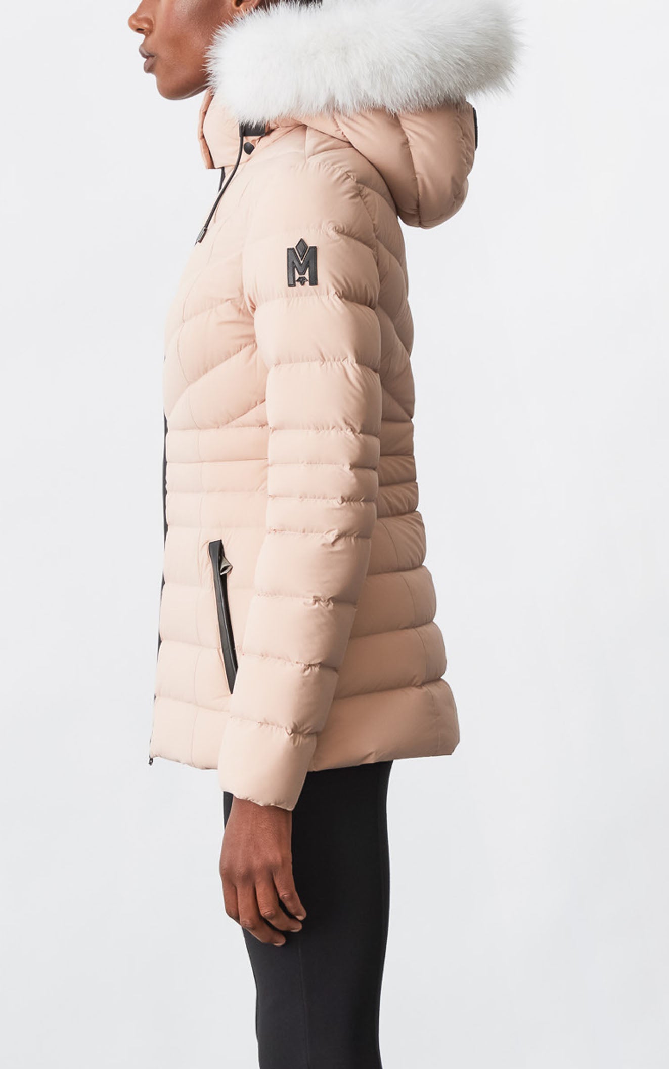 Patsy-BX, Agile 360 down jacket with blue fox fur for ladies