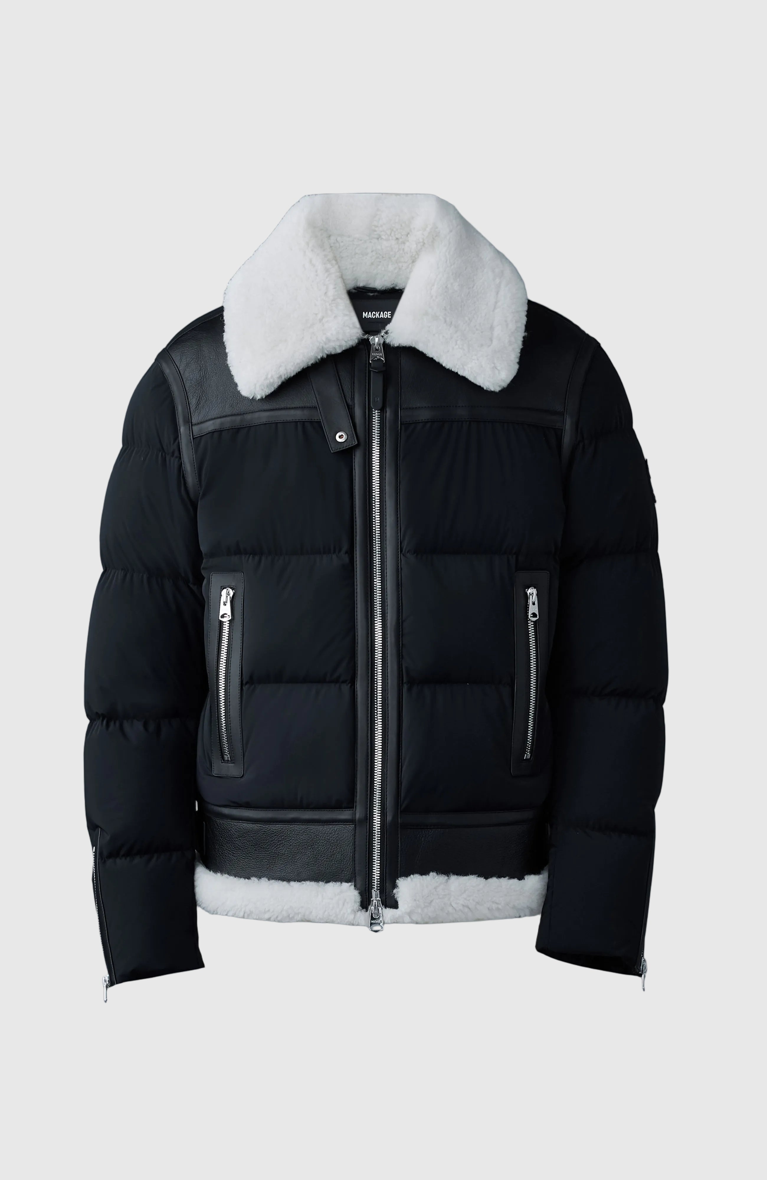 ROBERT mixed-media shearling Down jacket for Men | Mackage® EU