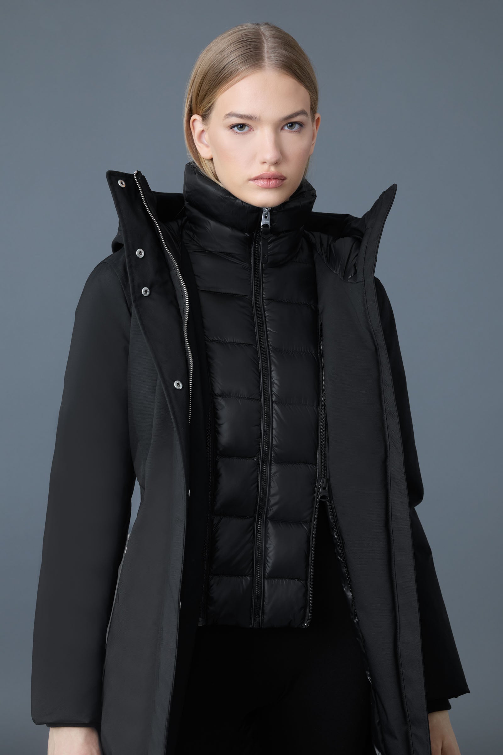 SHILOH-X 2-in-1 fitted Down coat - removable bib & fur for Women