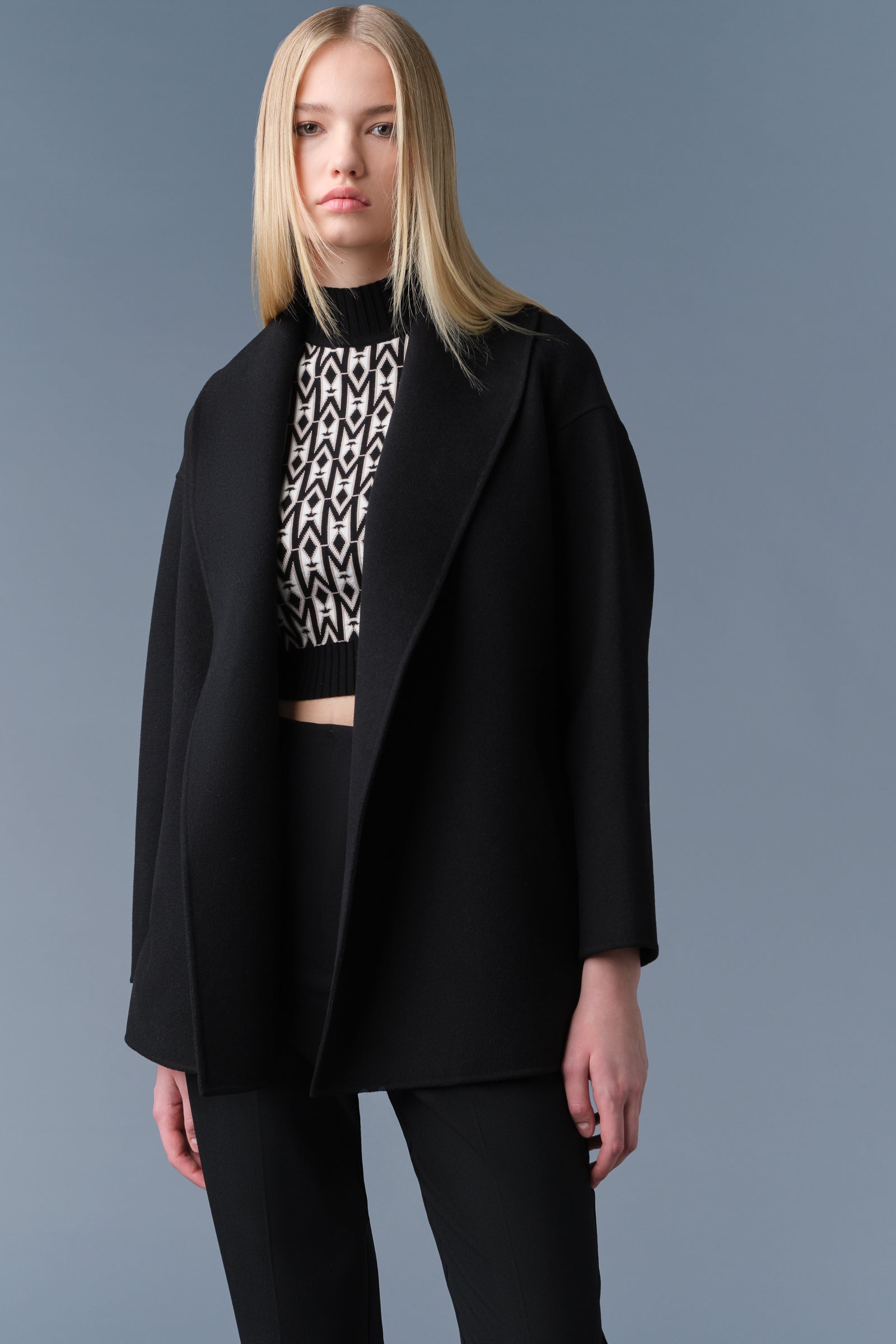 【Mackage】TYRA Women's Coat Black TYRA Double-Face wool robe jacket for Women | Mackage EU