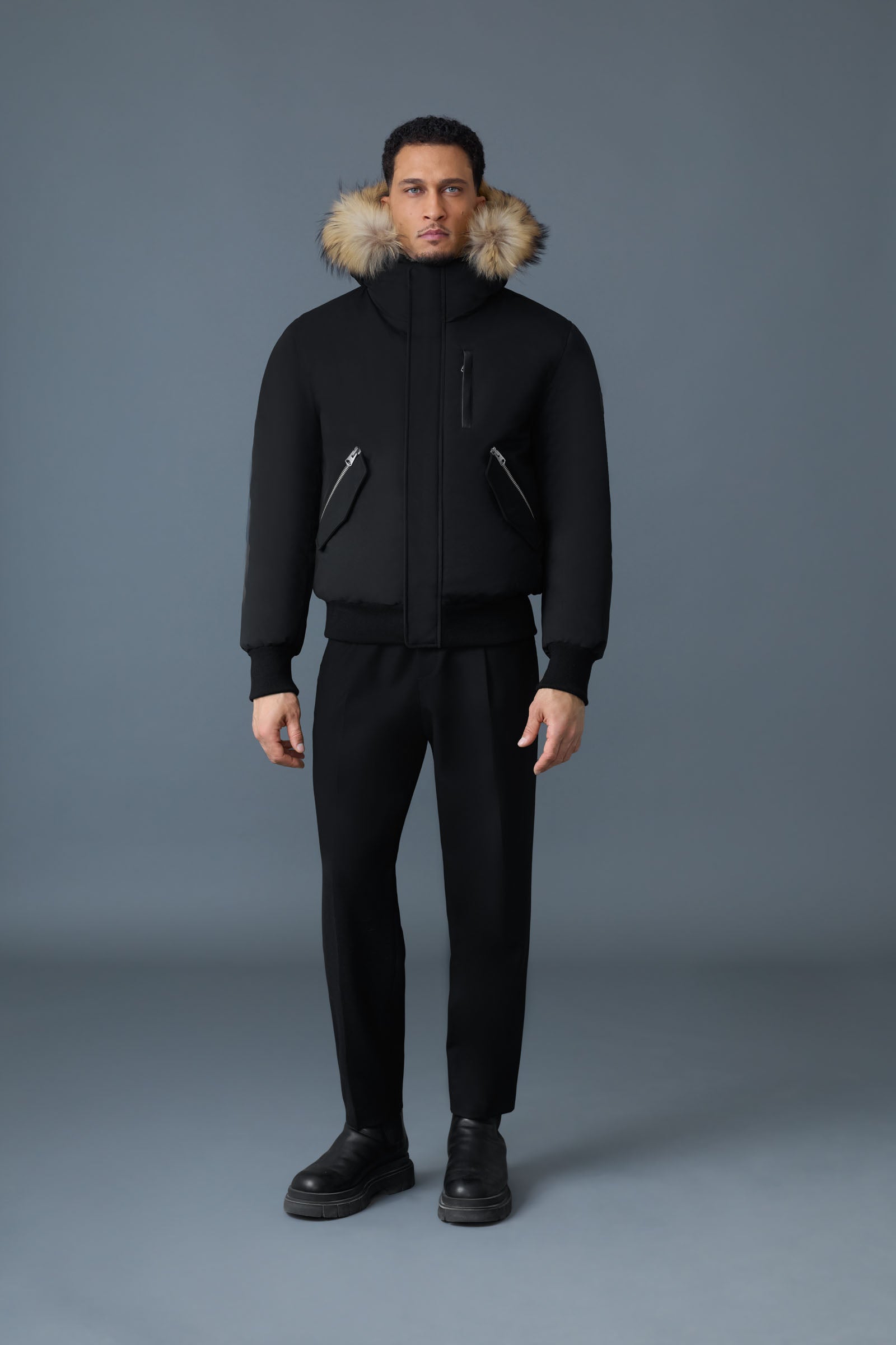 【新品未使用】DEFORM DOCKING NYLON JACKET ブルー M Nylon Sailor Coat with Fox Fur in Marine – DIOMI