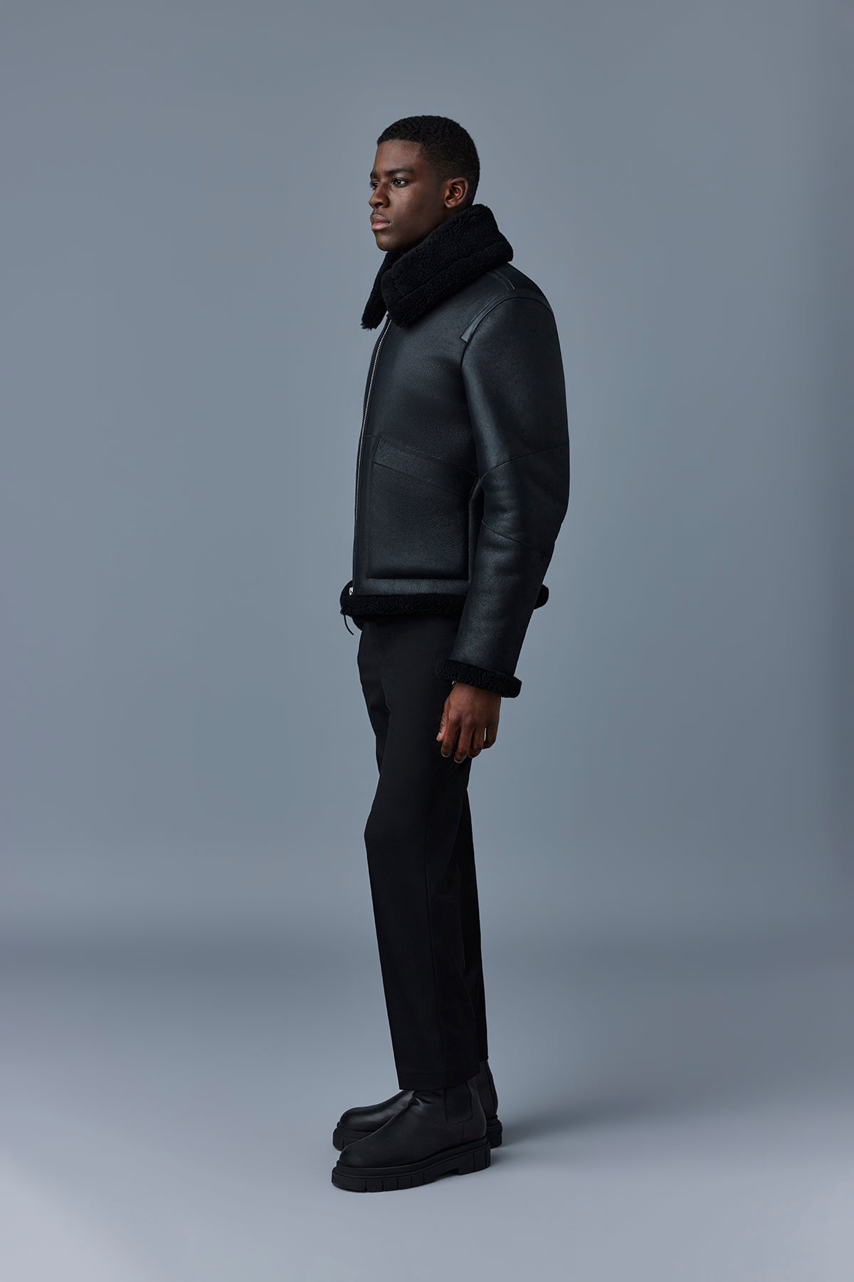 Kristian, Sheepskin jacket with spread collar for men | Mackage® EU