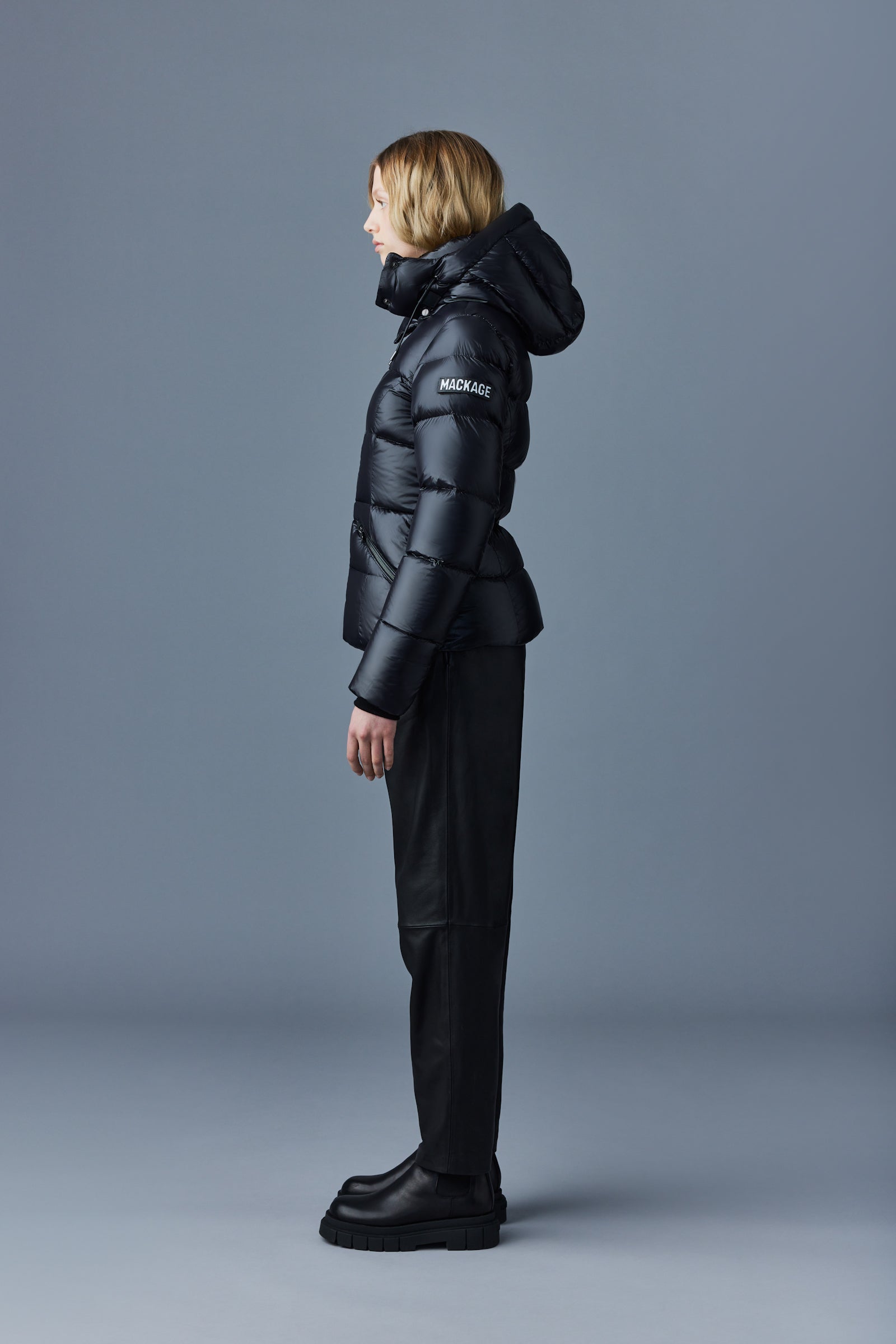 MADALYN-V Lustrous light Down jacket with hood for Women | Mackage® EU